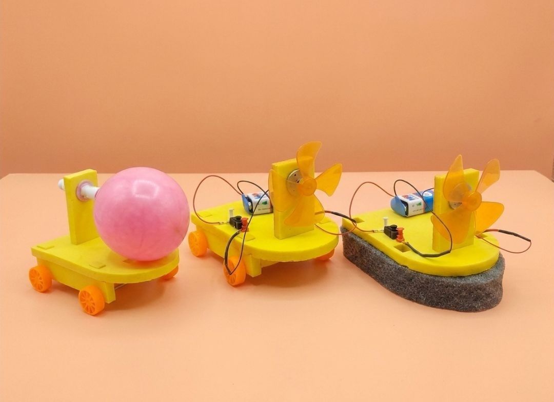 erhindia DIY 3 in 1 Air Energy Boat Car STEM Science Project Working Model Kit for Kids Educational Electronic Hobby Kit-picture-2