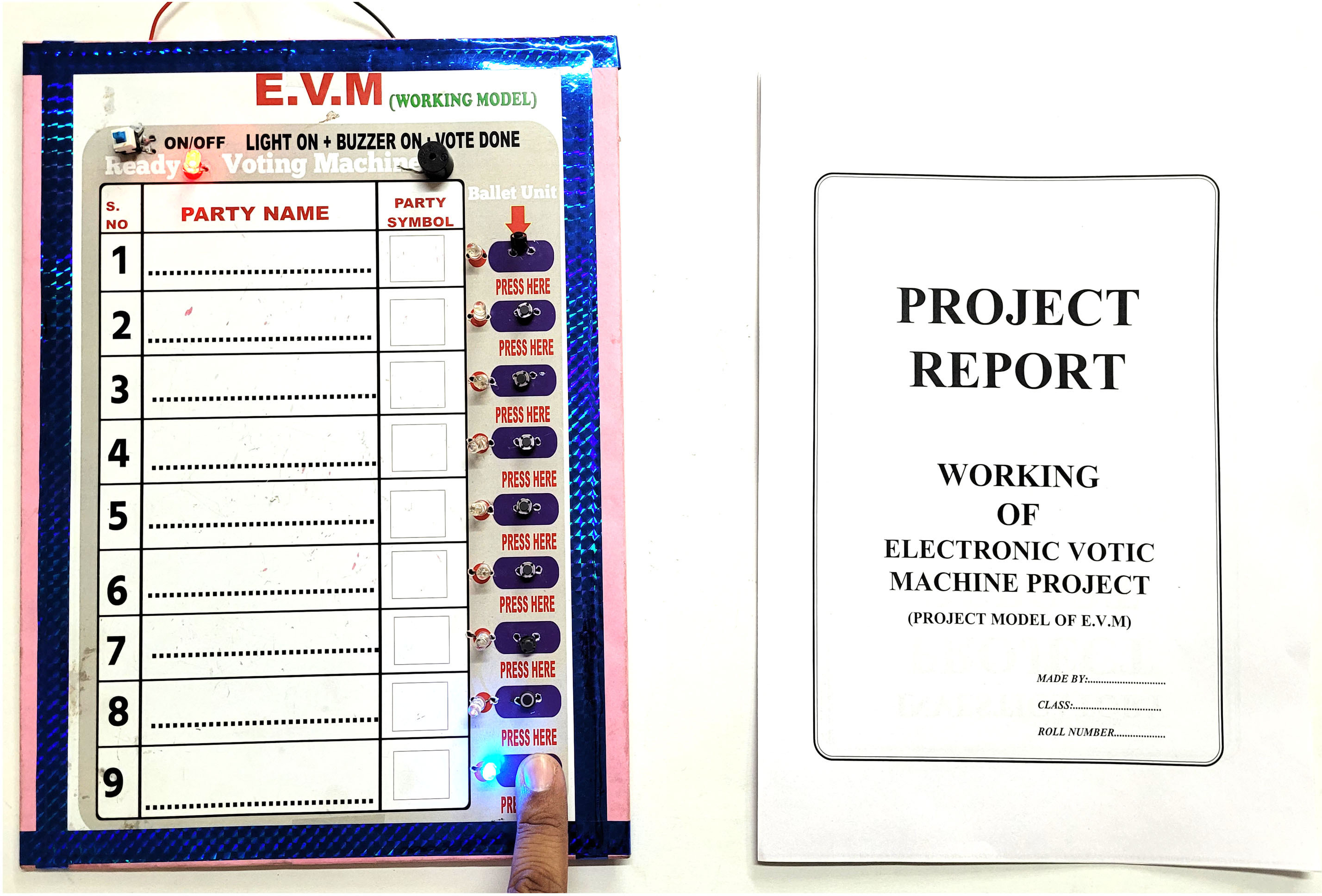 ontex electronics EVM Electronic Voting Box and Machine Physics Project and Working Model Educational Electronic Hobby Kit image 1