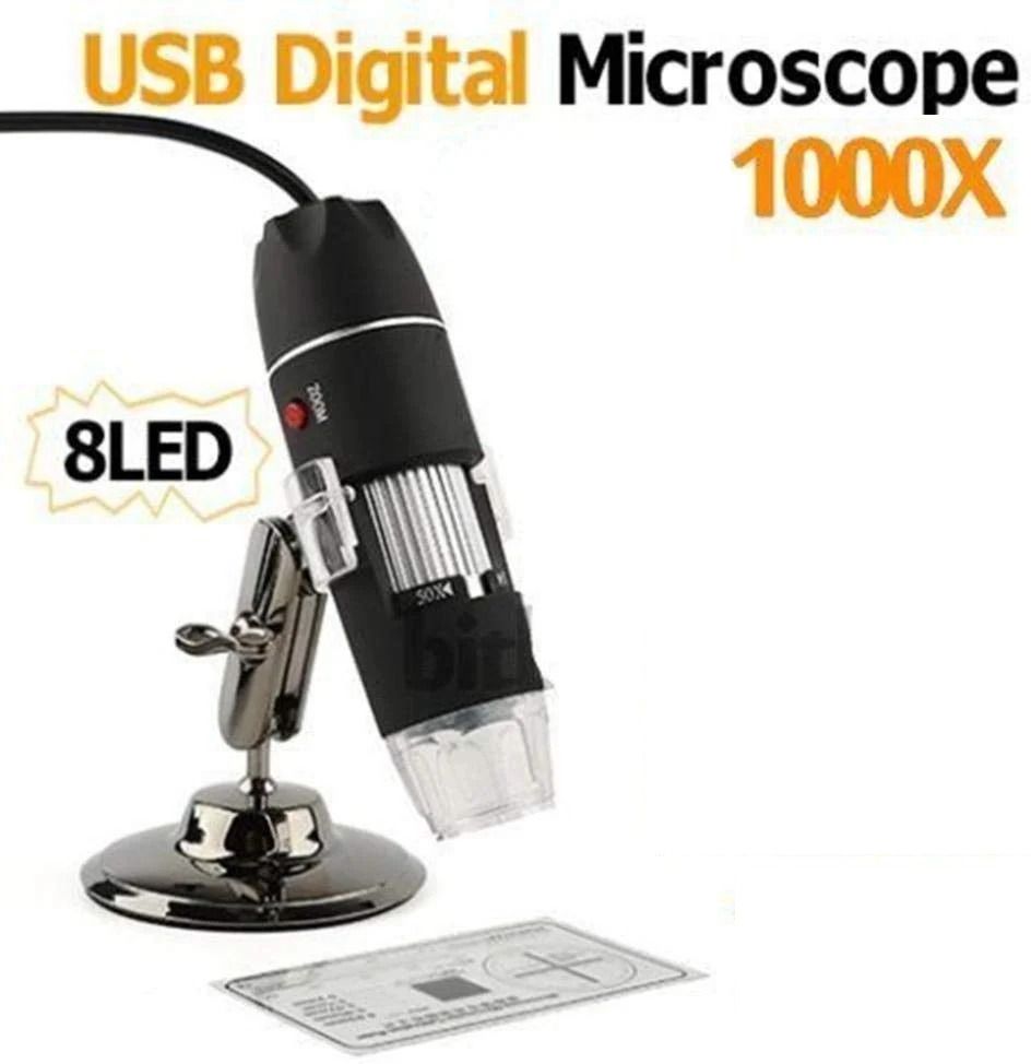 1000X USB HD Digital Microscope + 8 LED Light Illumination Magnifier Camera Zoom