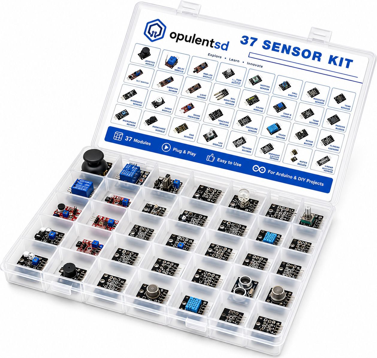 opulentsd 37 in 1 Sensor Module kit Electronic Components Electronic Hobby Kit-picture-0