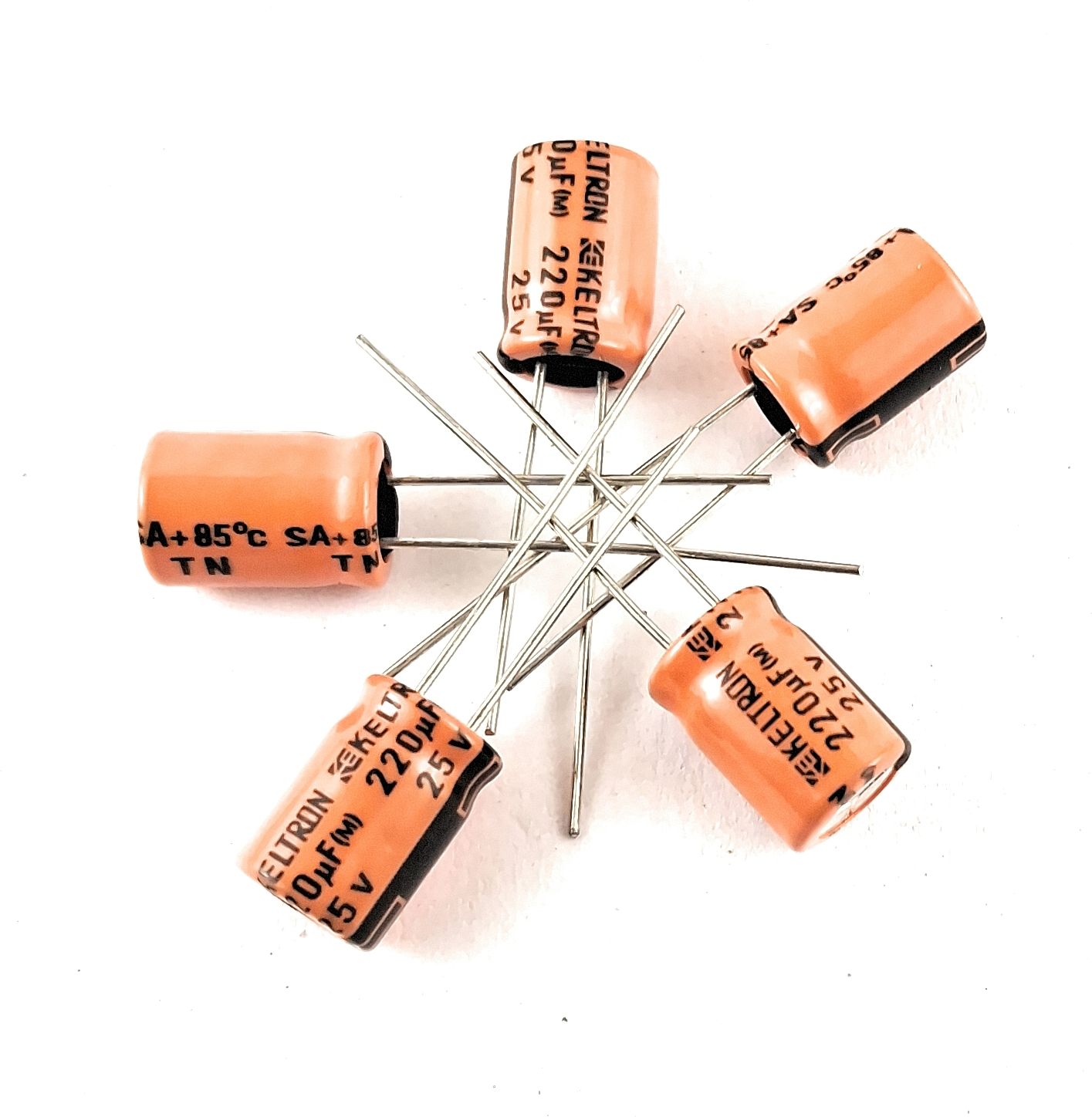 5 Pics 25 Volt 220 uF Electrolytic Capacitor cylinder shape Electronic Components Electronic Hobby Kit-image-11