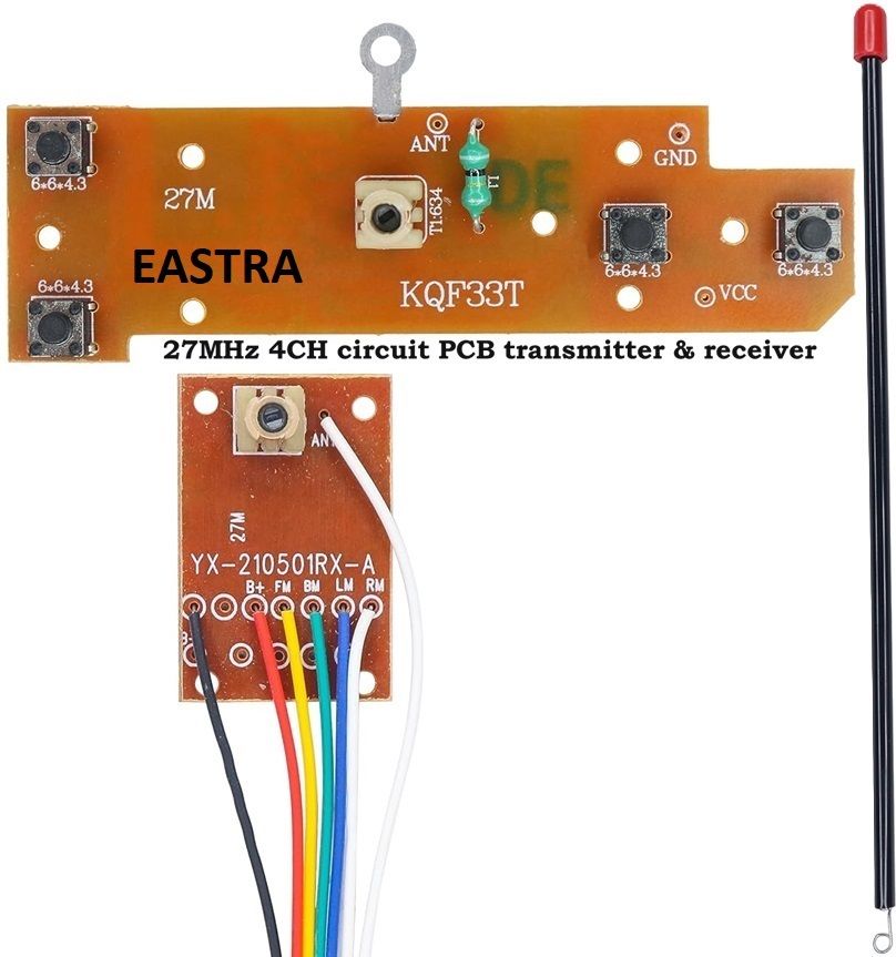 eastra Premium 4CH RC Remote Control 27mhz Circuit PCB Transmitter & Receiver Board Electronic Components Electronic Hobby Kit-picture-16