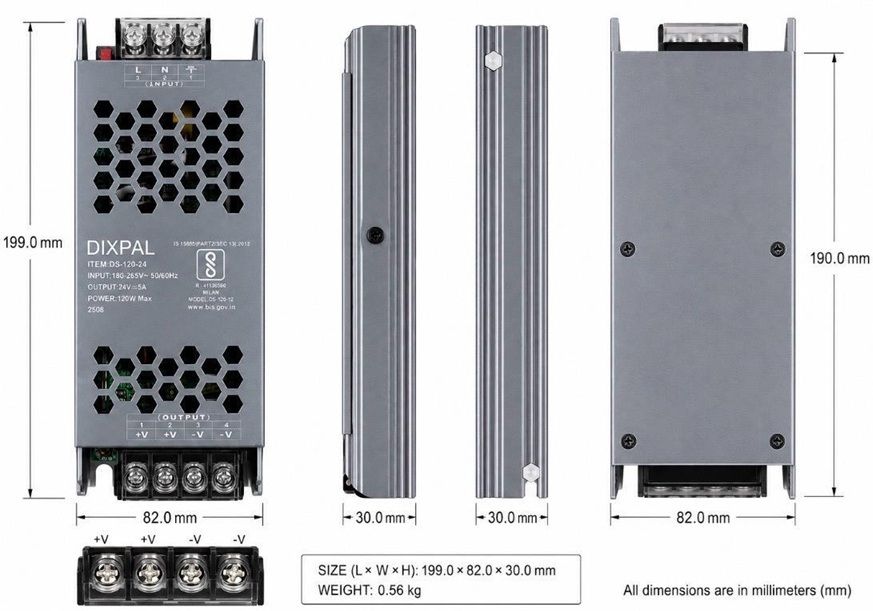 SG Flash 24V 5A LED POWER SUPPLY 120 Watts Server PSU with 0 SATA Cables-image-17