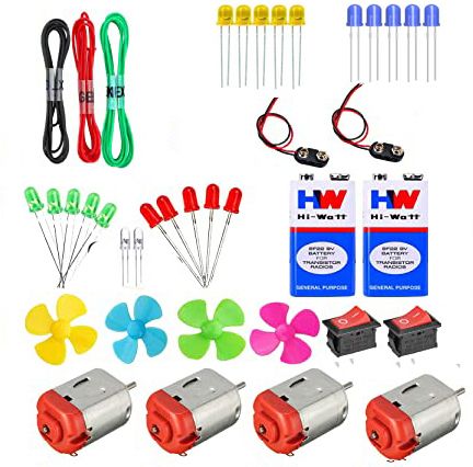 Dc Motor with Propeller/ 9v Battery / Snap / Mini Rocker Switch Science Project Educational Electronic Hobby Kit-image-34