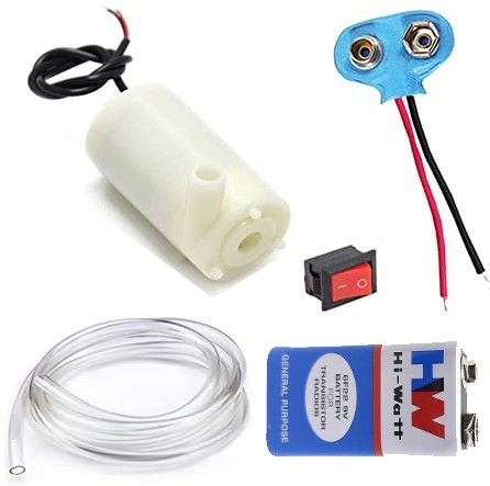 Science Project Kit Dc Mini Water Pump With Pipe / 9v Battery for Students /Kids Educational Electronic Hobby Kit