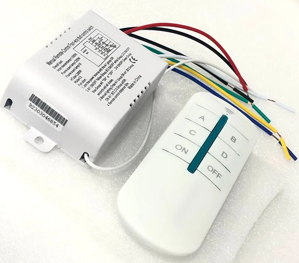 4 Way ON/Off Wall Lamp Light RF Remote Control Switch Module Electronic Components Electronic Hobby Kit-image-3