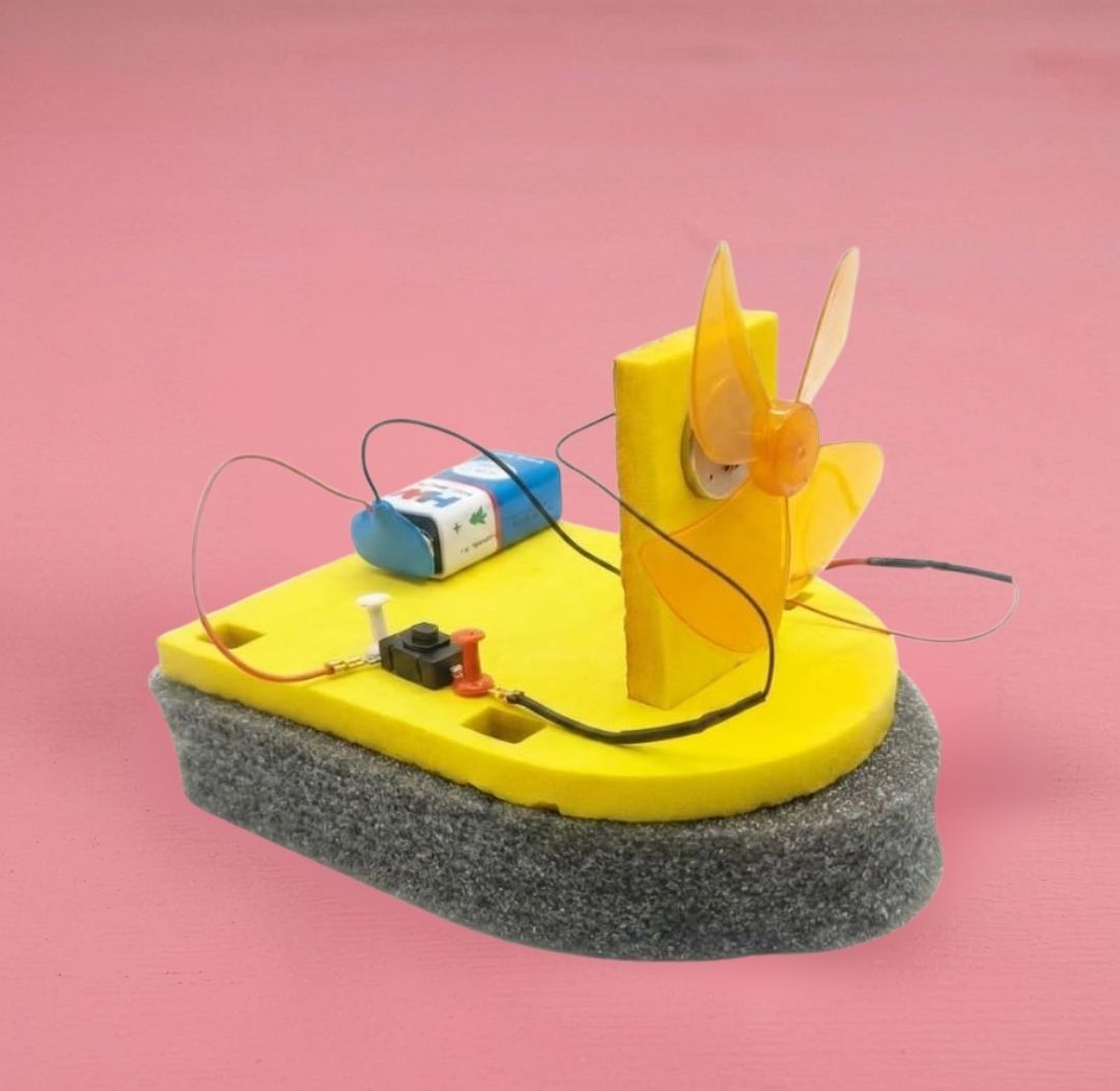 erhindia DIY Wind Powered Boat Science Project Working Model STEM Kit for School Students Educational Electronic Hobby Kit-picture-48