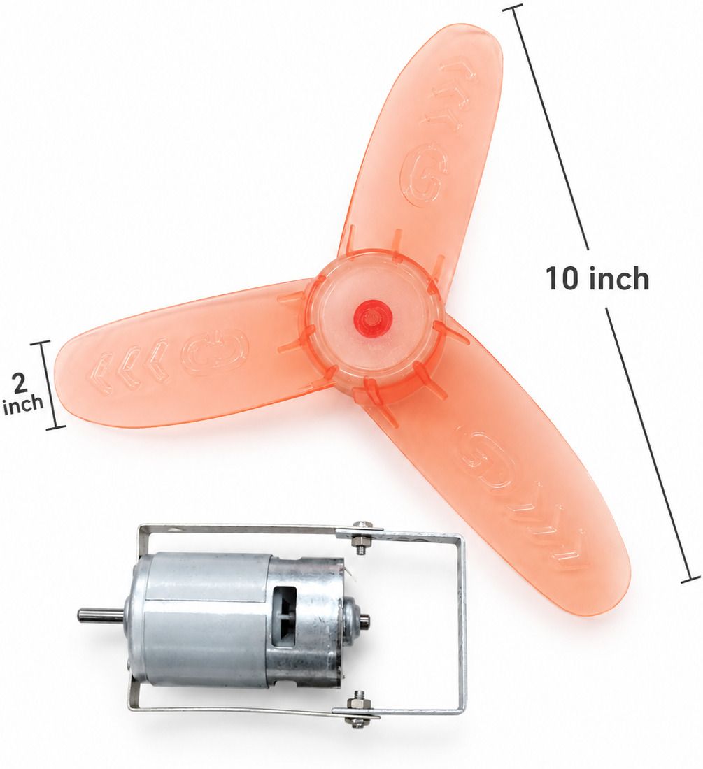 Storm Airflow 10 Inch Fan Blade with High Speed 775 DC Motor & Metal Clamp Motor Control Electronic Hobby Kit-image-32
