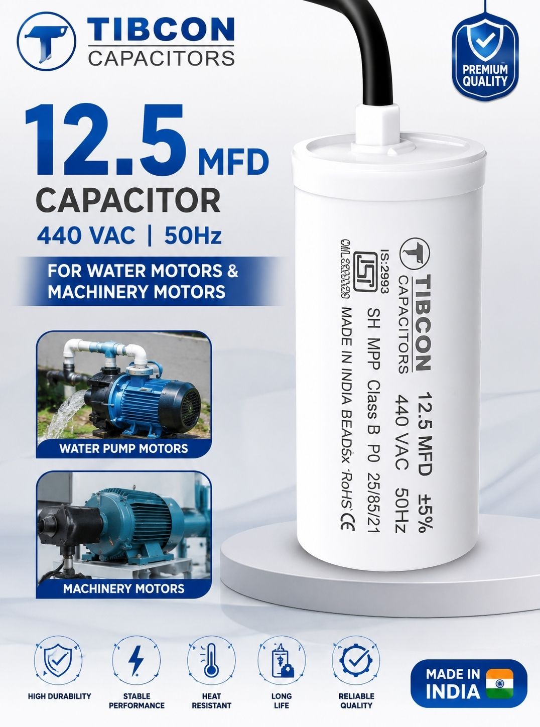 12.5 MFD Premium Quality Motor Run Capacitor for Pump & Industrial Use Motor Control Electronic Hobby Kit-image-27