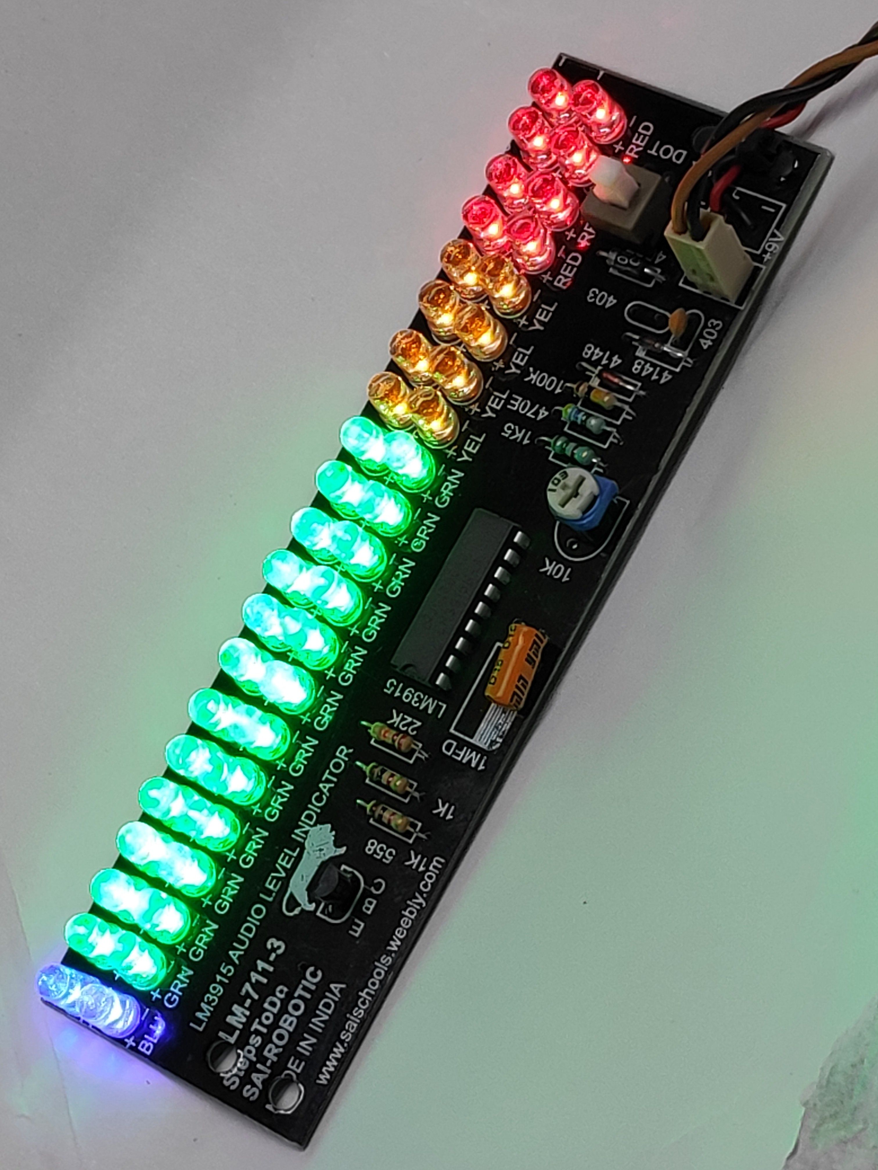 sai robotic ALM 716 LM3915 L.E.D. Audio Level Indicator Ready Module Sound Spectrum Analyzer Electronic Components Electronic Hobby Kit-picture-25