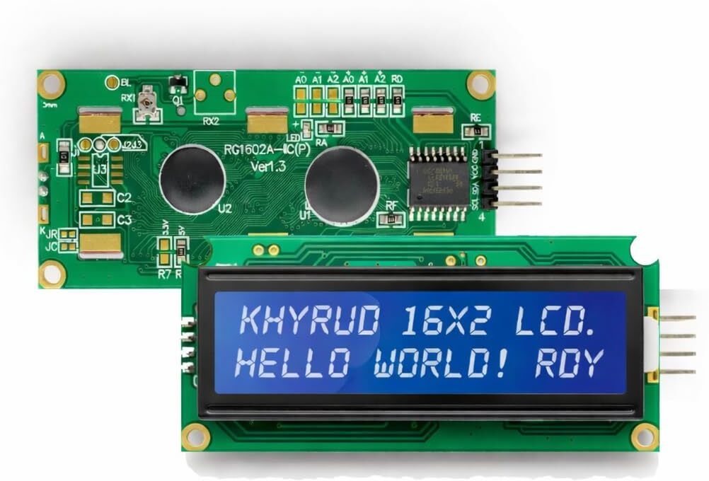 16x2 LCD Display with Integrated I2C Interface Module 5V Blue Backlight Board Display Lights Electronic Hobby Kit-image-45
