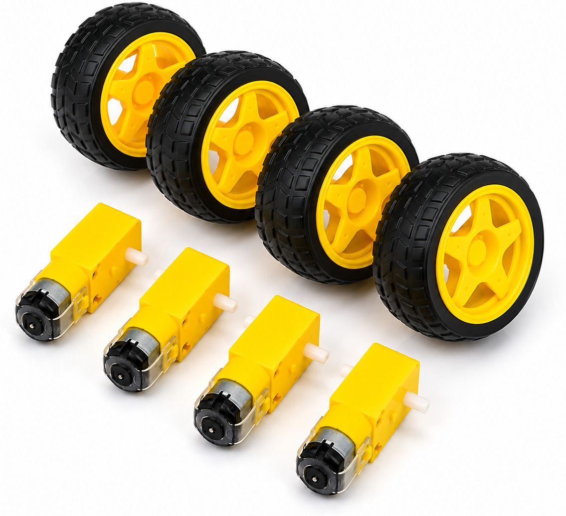 BO Dual Shaft DC Gear Motor with Wheel Pack of 4 for Kids Electronic Hobby Kit Educational Electronic Hobby Kit-image-13