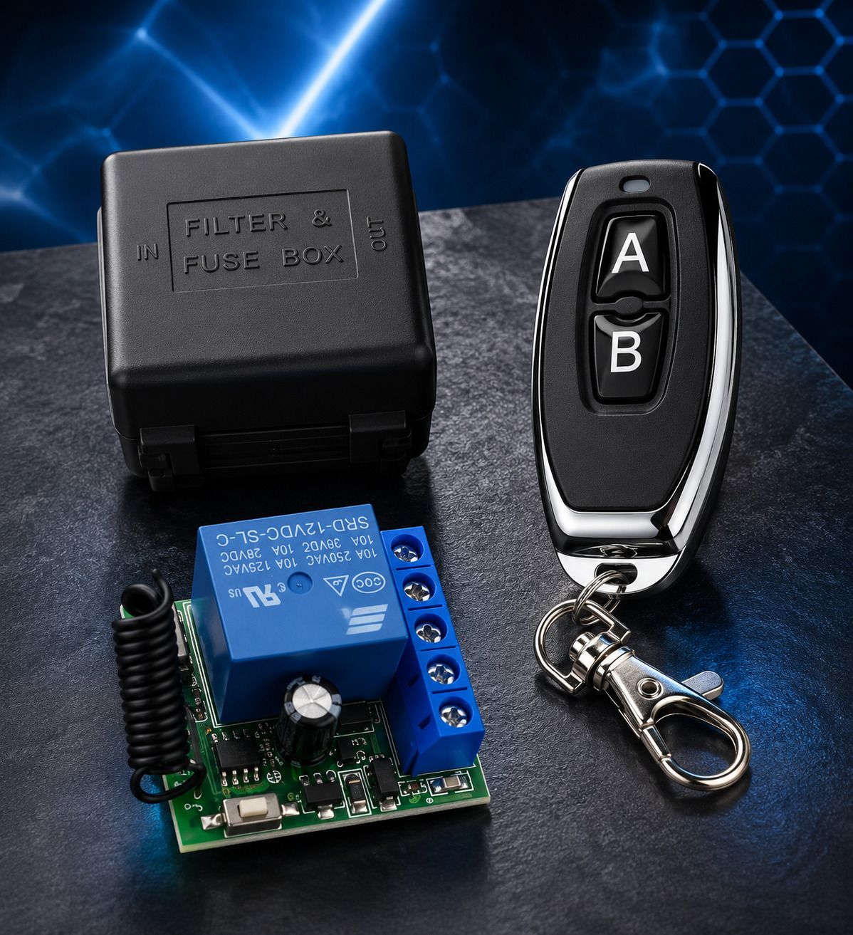 433MHz Wireless Remote Control DC12V 1CH-Relay Receiver Module Electronic Components Electronic Hobby Kit-image-13