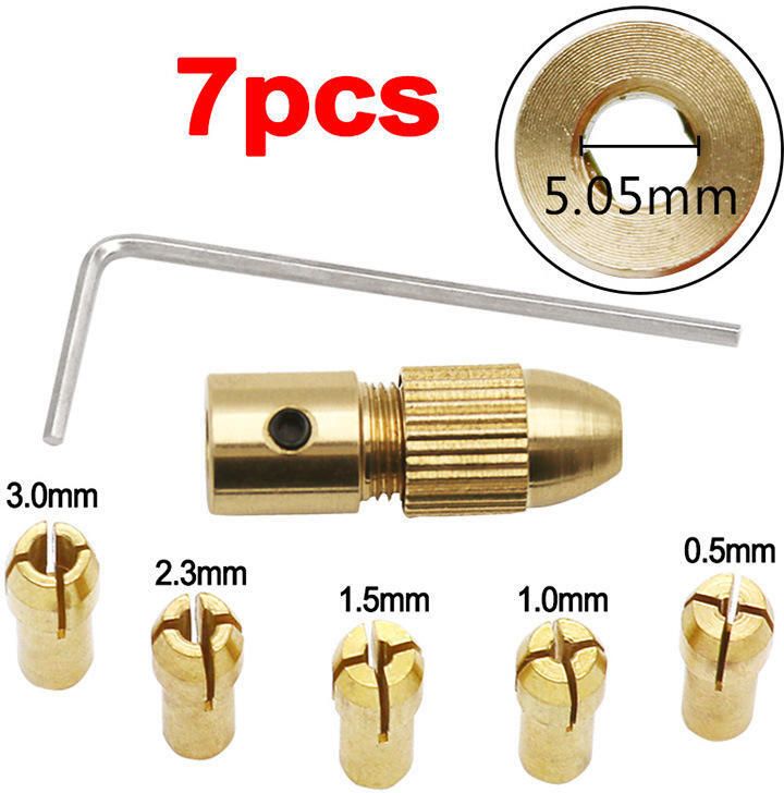 sharum crafts Drill Chuck Adapter for RS-775 Motor | 3.17mm Shaft Brass Chuck with 5 Collets Electronic Components Electronic Hobby Kit-picture-0