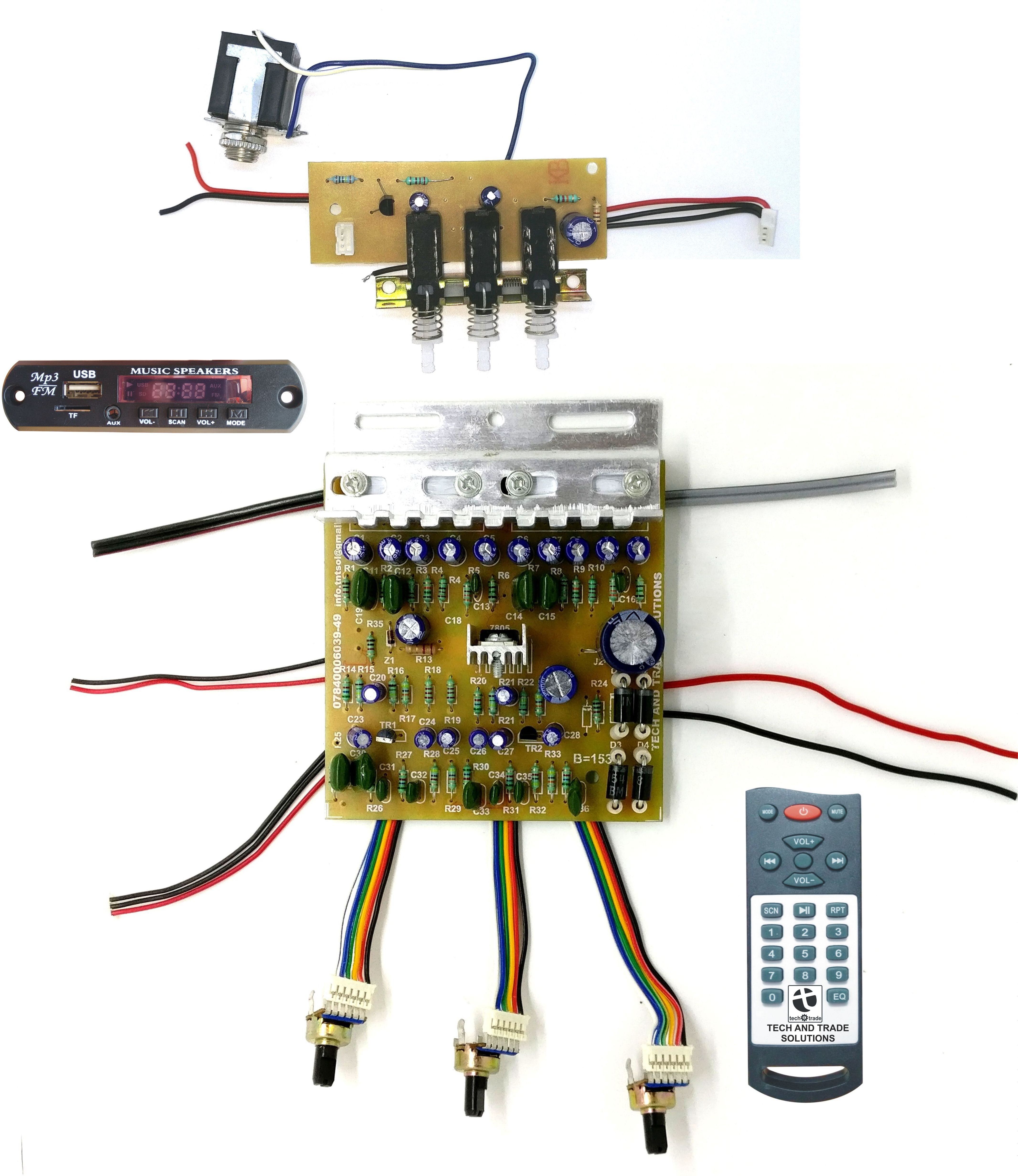 tech and trade Karaoke Mic With 100 Watts Diy Stereo Audio Amplifier Circuit Kit Board 4440 IC BASS TREBLE FM STEREO Module Sound Card Sound Recorder and Sound Circuit Electronic Hobby Kit-picture-16