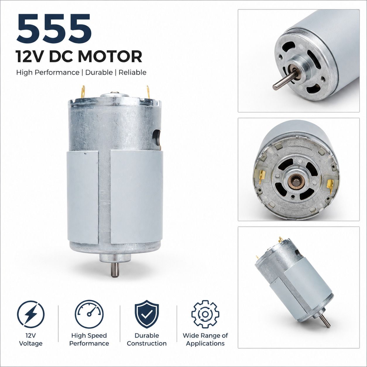 circuitcraft RS-555 12V DC High Torque Brushed Motor 5000-6500 RPM for DIY Robotics & Drill Electronic Components Electronic Hobby Kit-picture-29