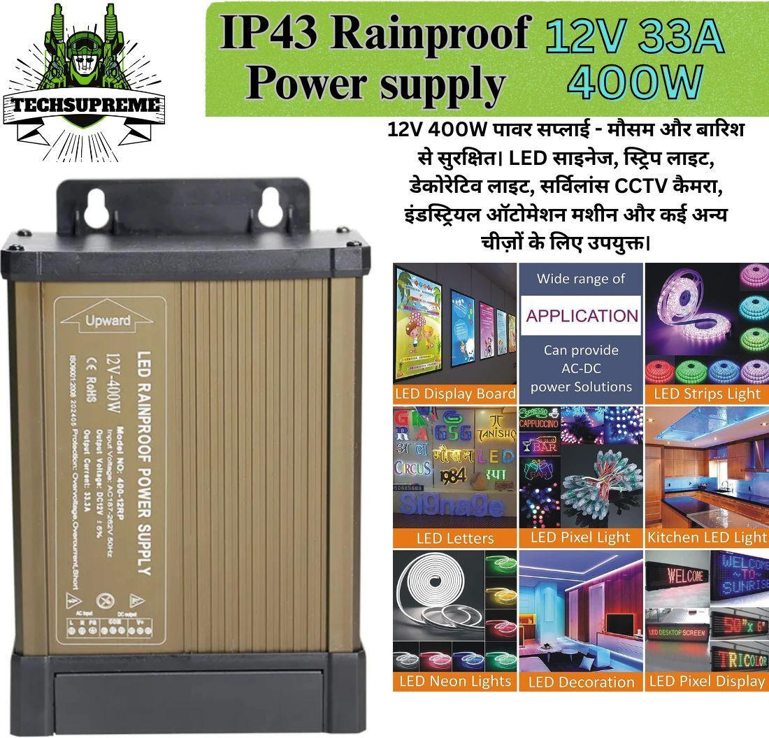 SMPS 12v 400w Power Supply Weather Proof Rainproof A3 Power Supply Electronic Hobby Kit-image-12