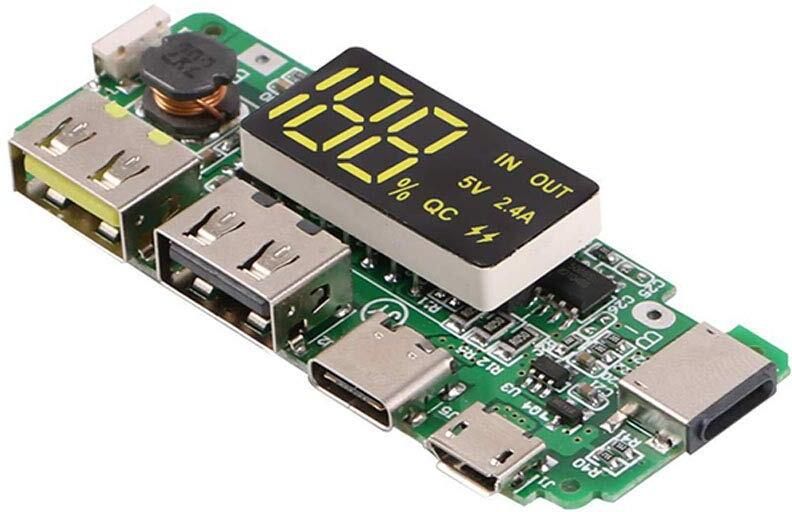 ElectricalBro 5V 2.4A Dual USB Power Bank Module Micro USB/Type-C & LED Display Electronic Components Electronic Hobby Kit-image-2