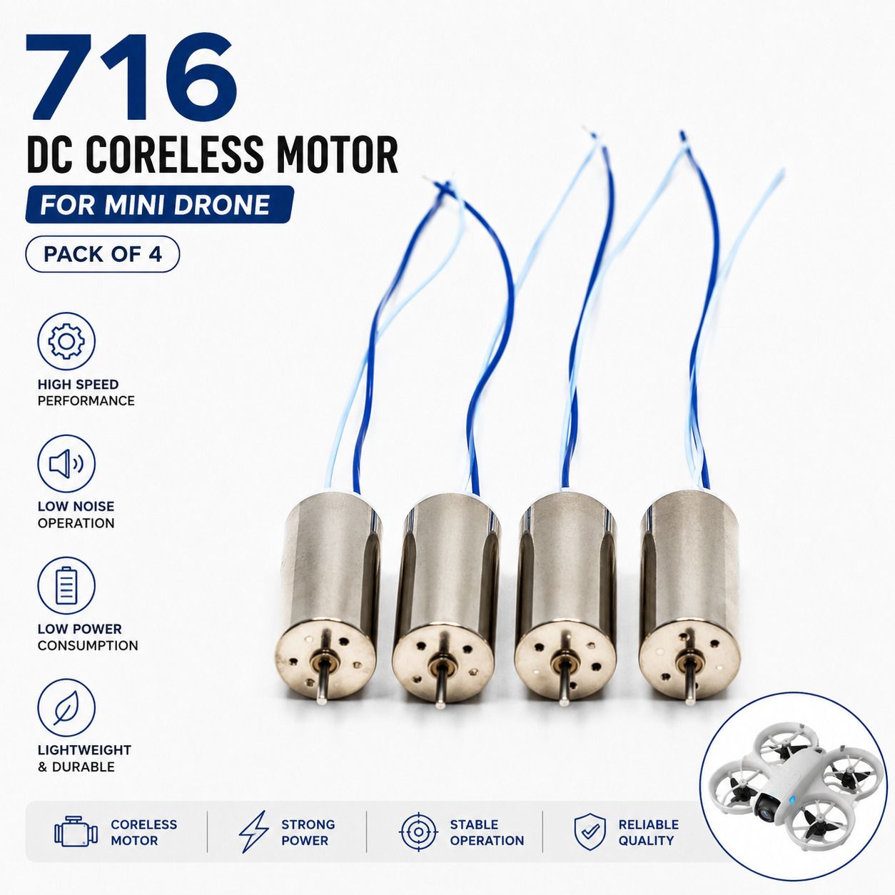 circuitcraft 716 DC Coreless Motor | 3.7V High Speed Micro Motor (Pack 4) Electronic Components Electronic Hobby Kit-picture-13