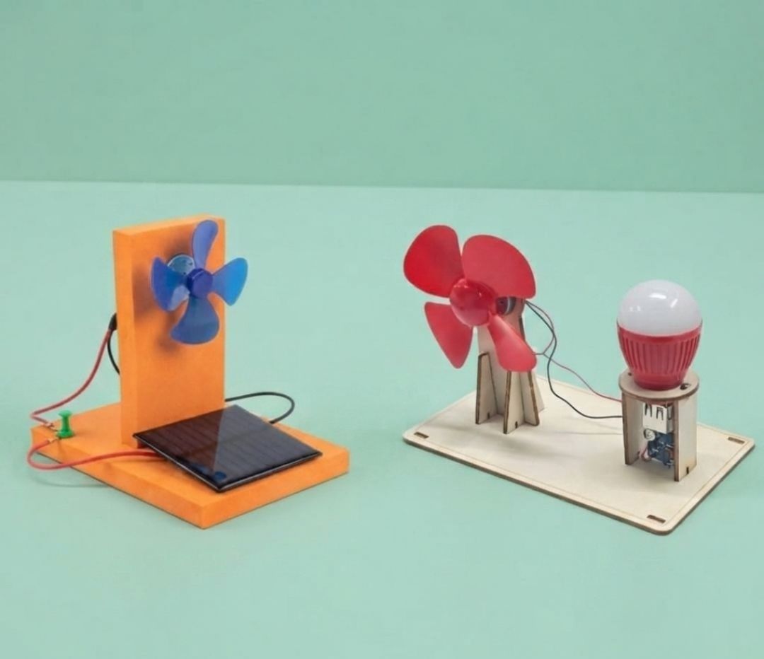 School Science Project Combo DIY Solar Panel Windmill Working Model STEM Kit Electronic Components Electronic Hobby Kit-image-2