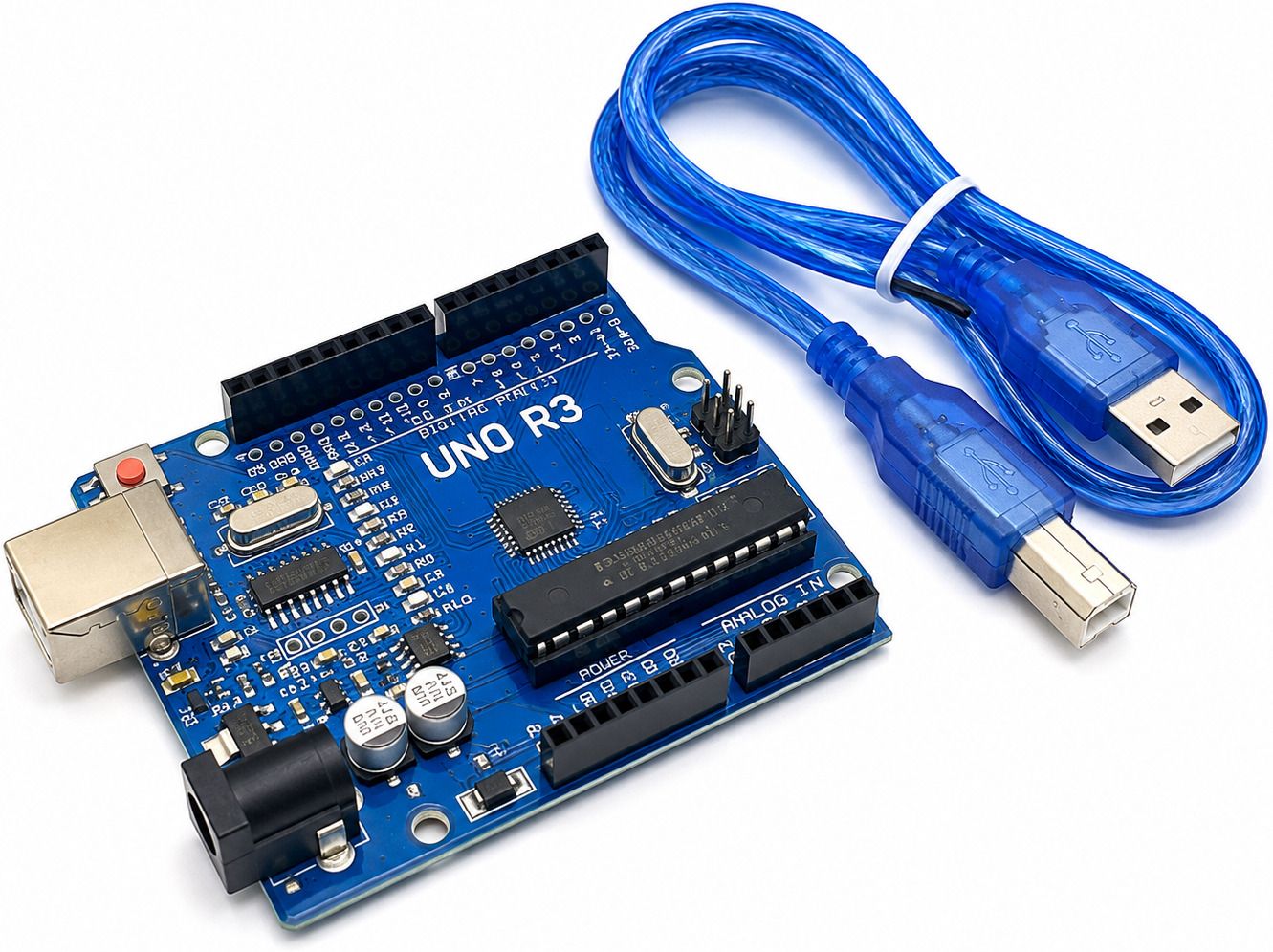 Ardu. UNO R3 Development Board with USB Cable | Robotics, IoT & DIY Project Micro Controller Board Electronic Hobby Kit-image-34
