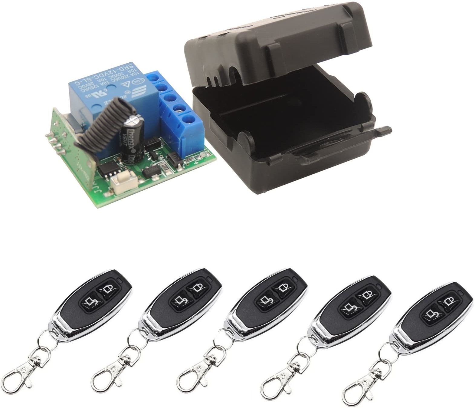 433Mhz Wireless Remote Control DC12V 1CH Relay Receiver 1 Module With 5 Remote Electronic Components Electronic Hobby Kit-image-20