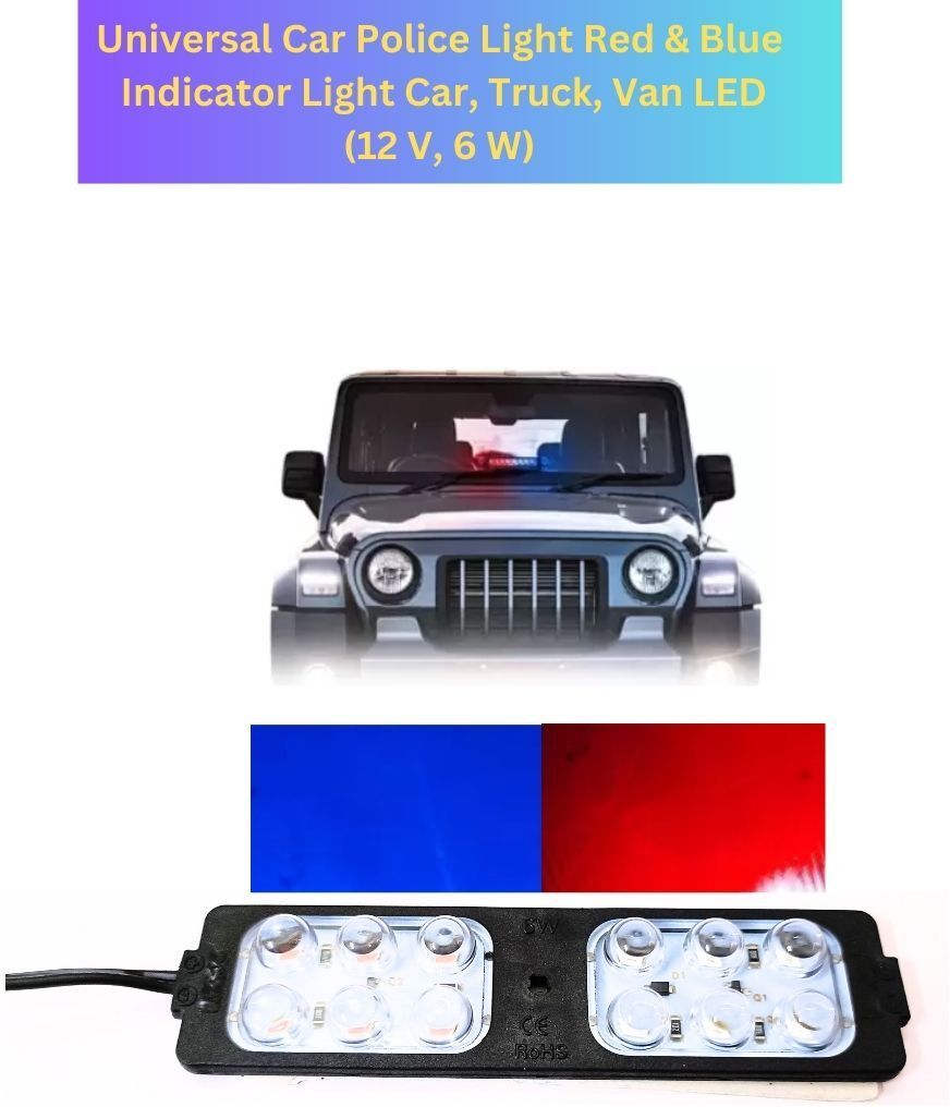 techsupreme Universal Car Police Light Red & Blue Indicator Light Car, Truck LED 12 V 6 W Light Electronic Hobby Kit-picture-16