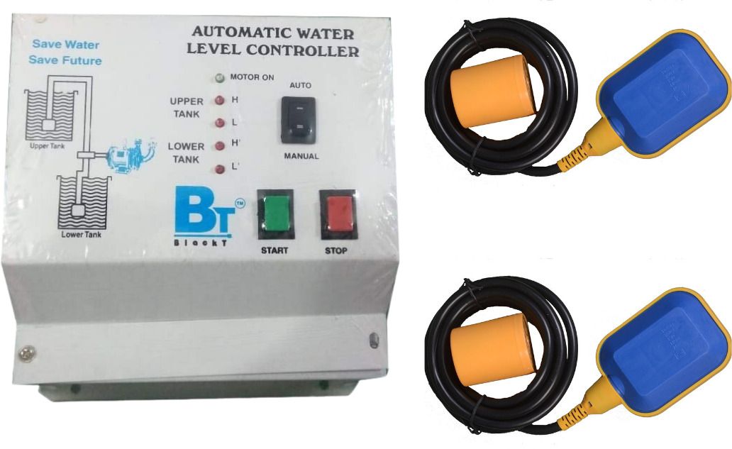 Blackt Electrotech (BT21C) Fully Automatic Water Tank Level Controller Sensor with TWO Float Switch Smart Kit