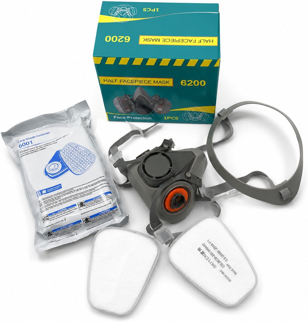 Reusable Respirator Gas Mask For Spray Painting Chemical Dust Work Elevation Training Mask-image-13