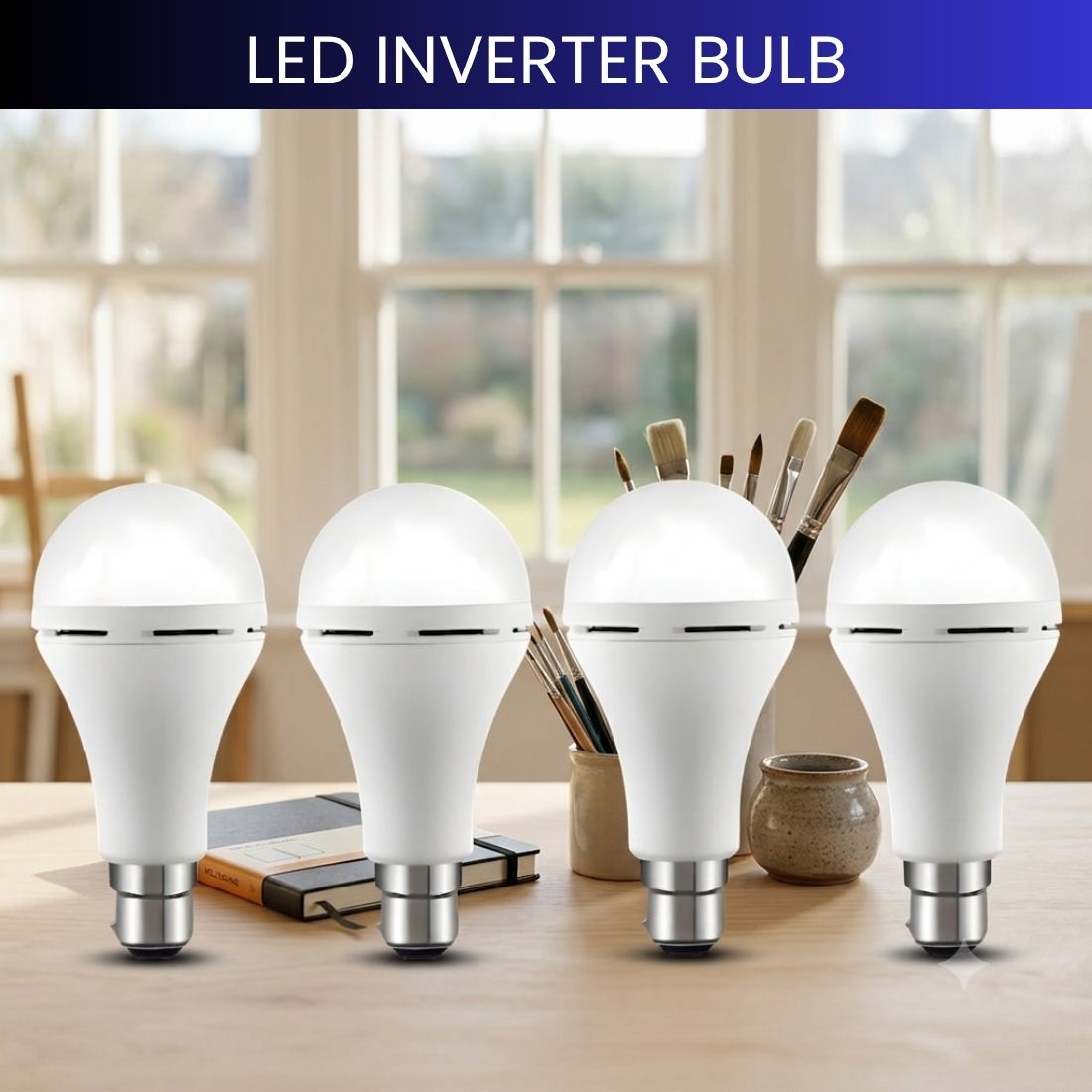 guggu Rechargeable LED Emergency Bulb, Inverter Backup Light for Home Pack of-4 VO232 4 hrs Bulb Emergency Light-picture-5