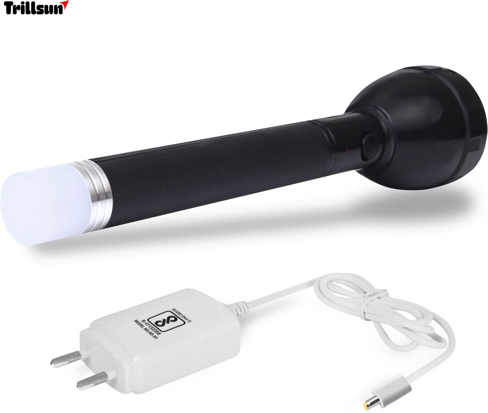 trillsun 2 IN 1 Rechargeable Powerful Long- Range Up to 1 KM Flashlight with Tail Light 8 hrs Torch Emergency Light-picture-10