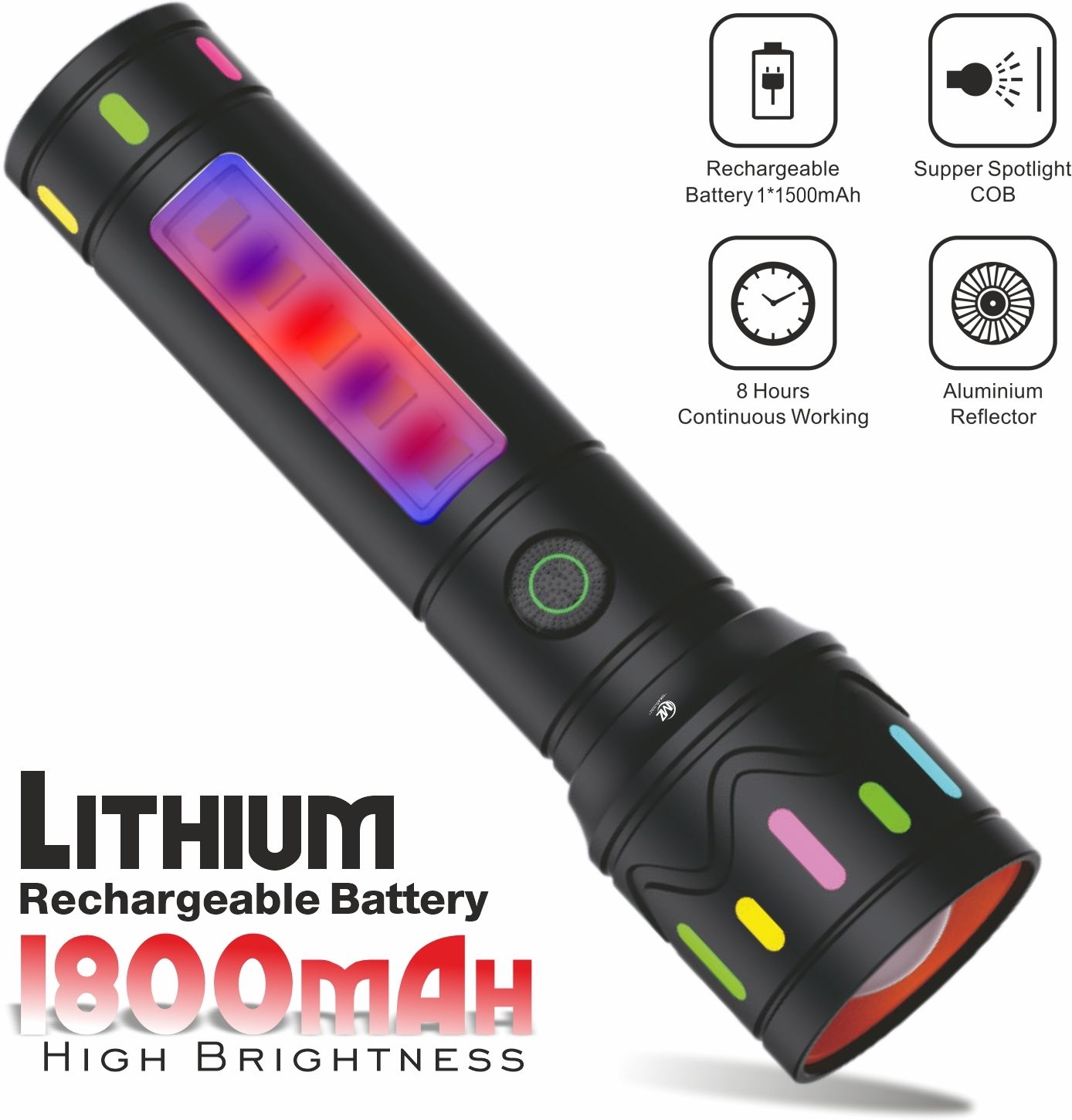 mz High Bright 100W Rechargeable Zoomable Long Range Search LED Light With 3 Modes Torch-picture-20