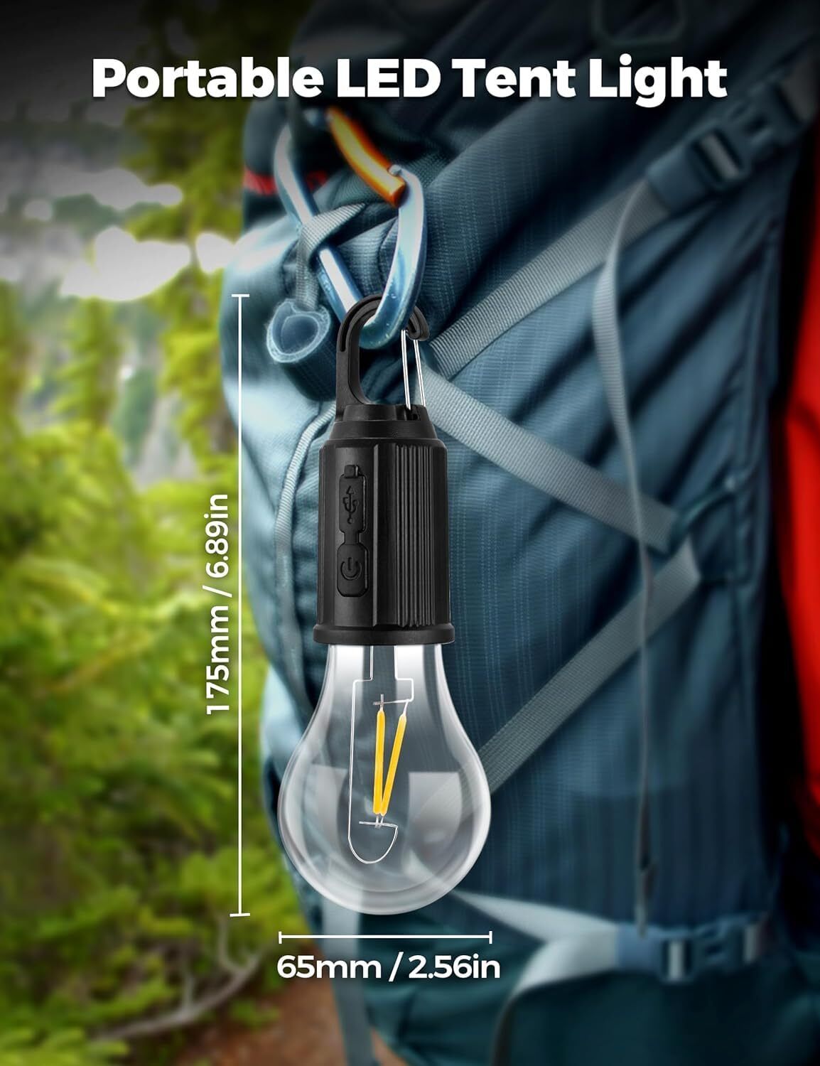Portable Rechargeable Camping Light Orange Glass Hanging Lantern-image-42