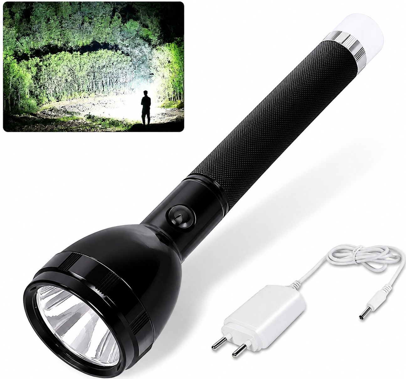 9050 Ultra Bright 3 Strength Rechargeable LED Torch for Outdoor & Indoor Use 5 hrs Torch Emergency Light-image-43