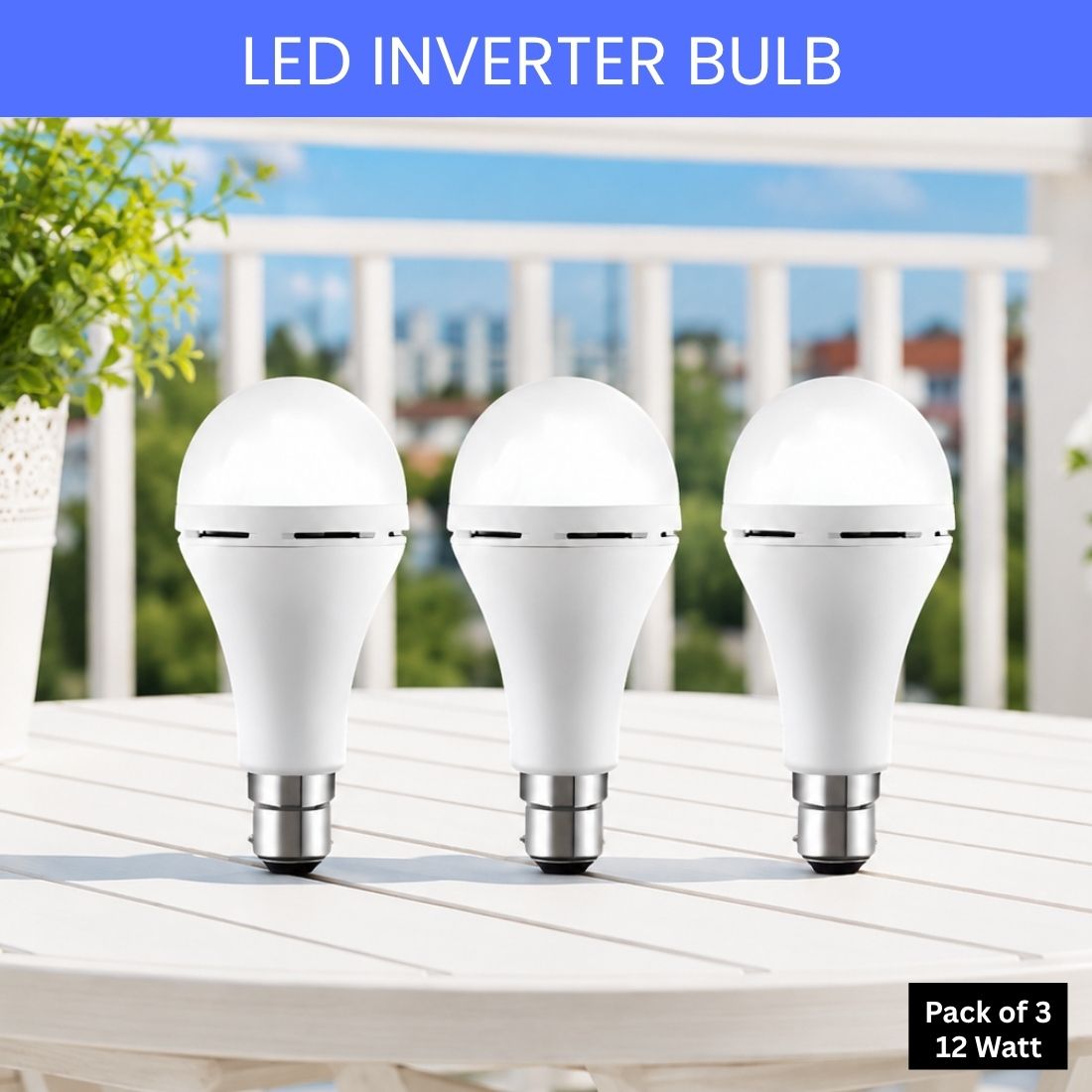 guggu Rechargeable Emergency LED Bulb, Power Cut Backup Light For Home Pack of-3 IU387 4 hrs Bulb Emergency Light-picture-24