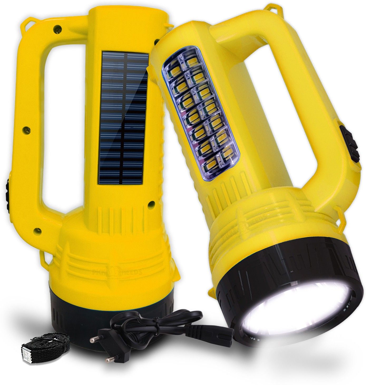 Solar Rechargeable Long Range Torch Search 50w Laser+14SMD Side 6 hrs Torch Emergency Light-image-11