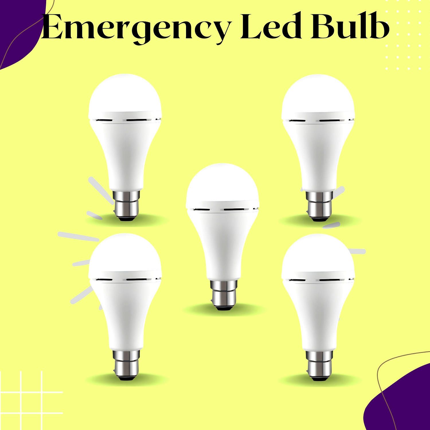 frony Rechargeable Emergency Bulb Inverter Bulb, 3Hr Battery Backup_Pack of 5 P130 3 hrs Bulb Emergency Light-picture-24