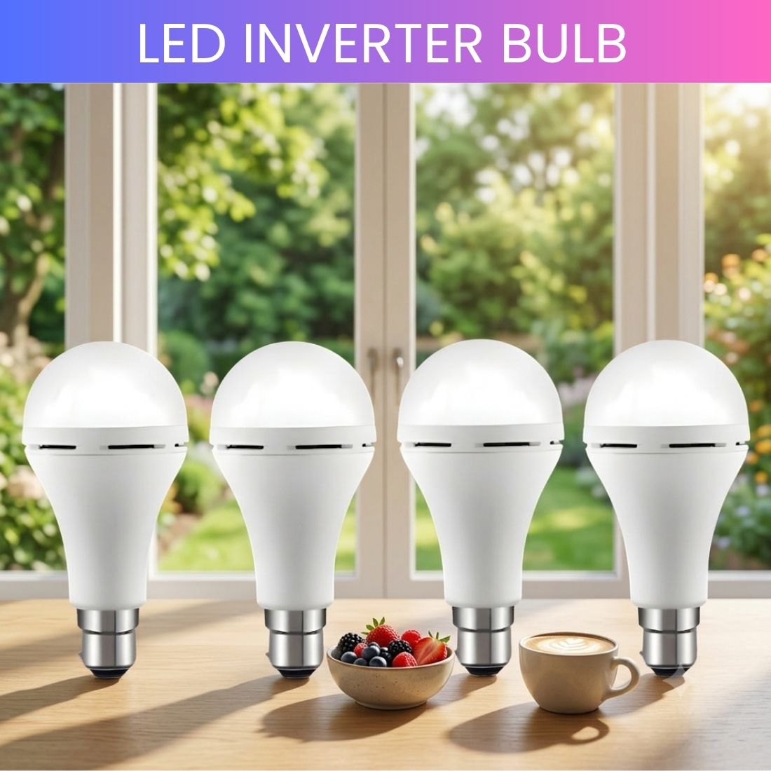 frony Rechargeable LED Emergency Bulb, Inverter Backup Light for Home Pack of-4 VY120 4 hrs Bulb Emergency Light-picture-0