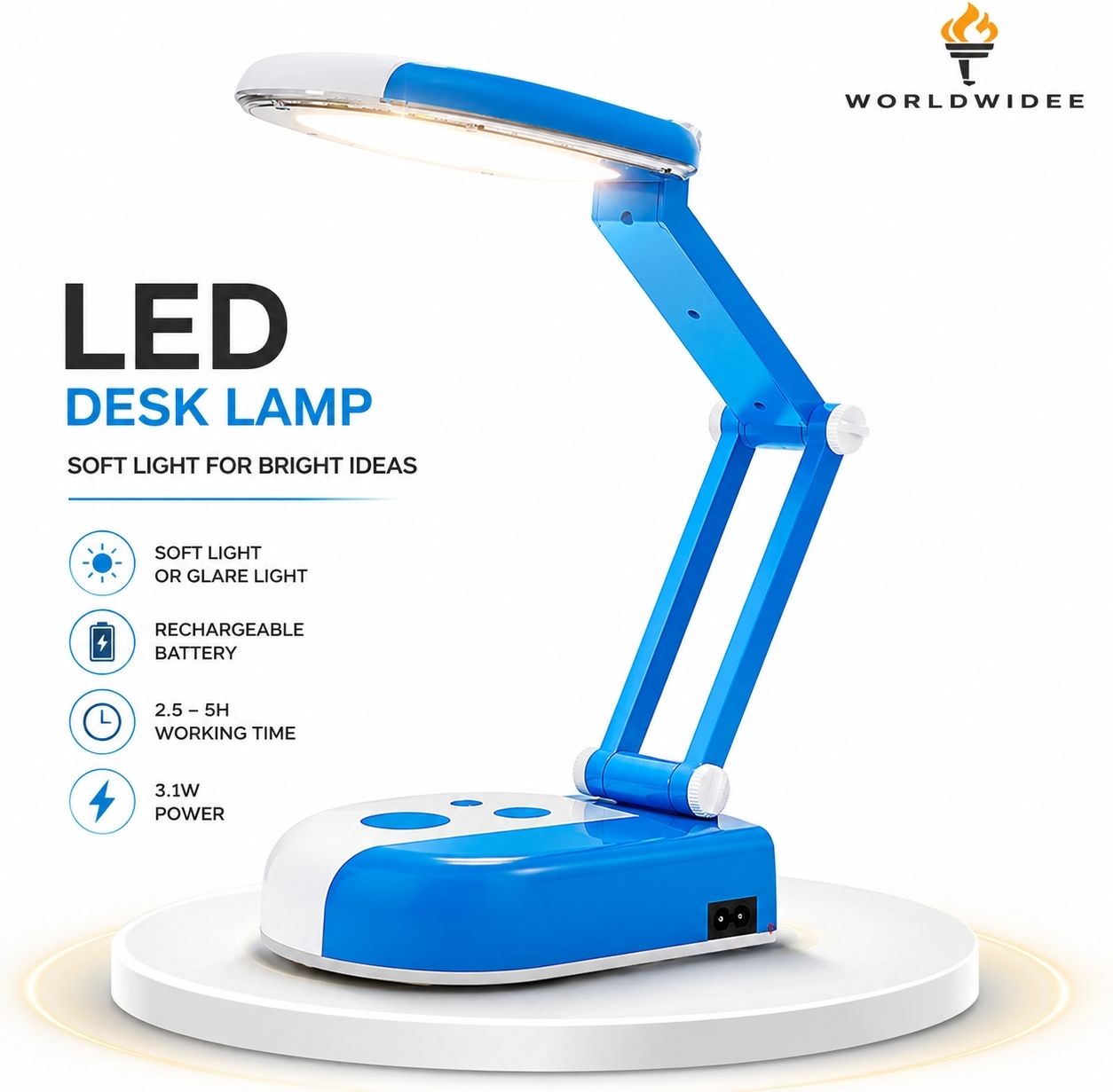 world widee Rechargeable LED Desk Lamp, Foldable Study Table Lamp Study Lamp-picture-34