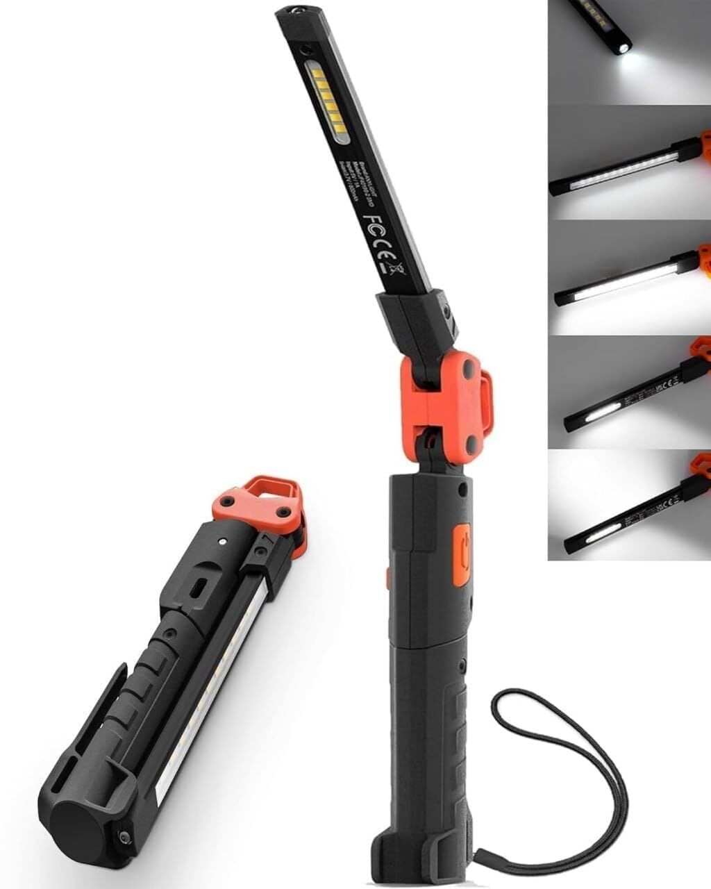Rechargeable 400LM Mechanic Work Light, Magnetic Flashlight 4 hrs Torch Emergency Light-image-29