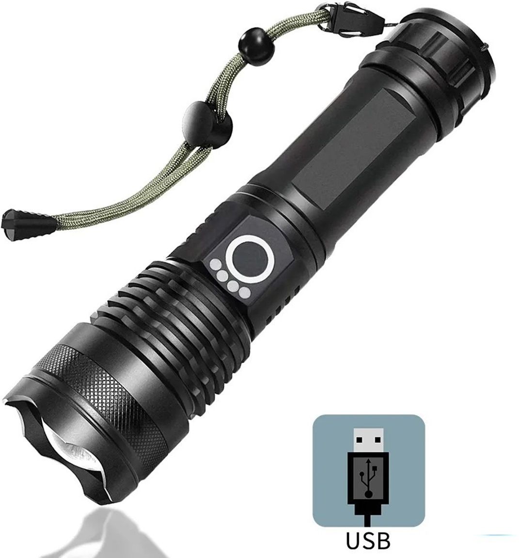 hymasa M983 Zoomable Torch High Beam LED Rechargeable Flashlight 10 hrs Torch Emergency Light-picture-10