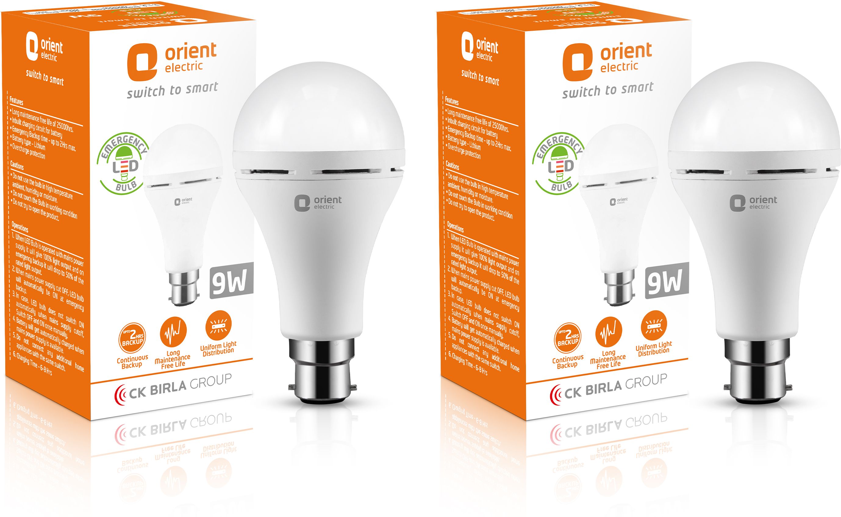 orient electric Emergency lamp 9W - PK2 2 hrs Bulb Emergency Light-picture-25