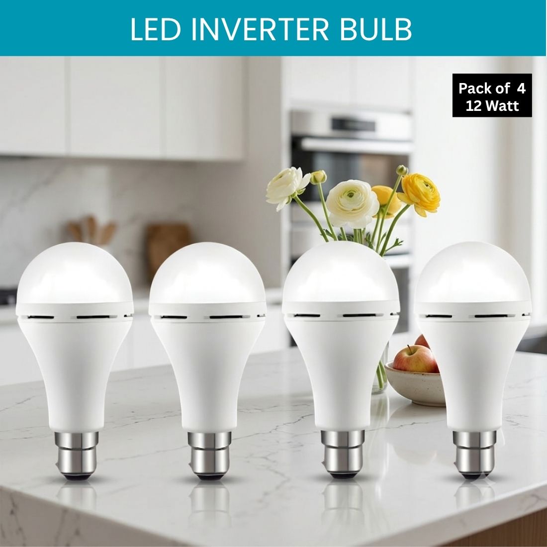 guggu Rechargeable Emergency LED Bulb, Power Cut Backup Light For Home Pack of-4 HI120 4 hrs Bulb Emergency Light-picture-34