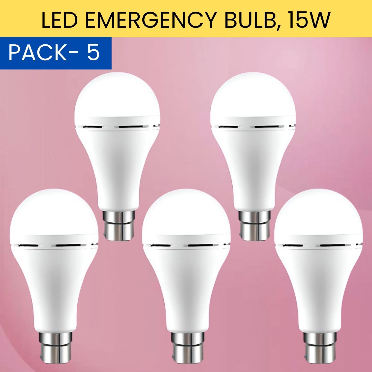15W Rechargeable Inverter LED Bulb with Upto 4H.Power Cut Lighting Pack of_5C357 4 hrs Bulb Emergency Light-image-34