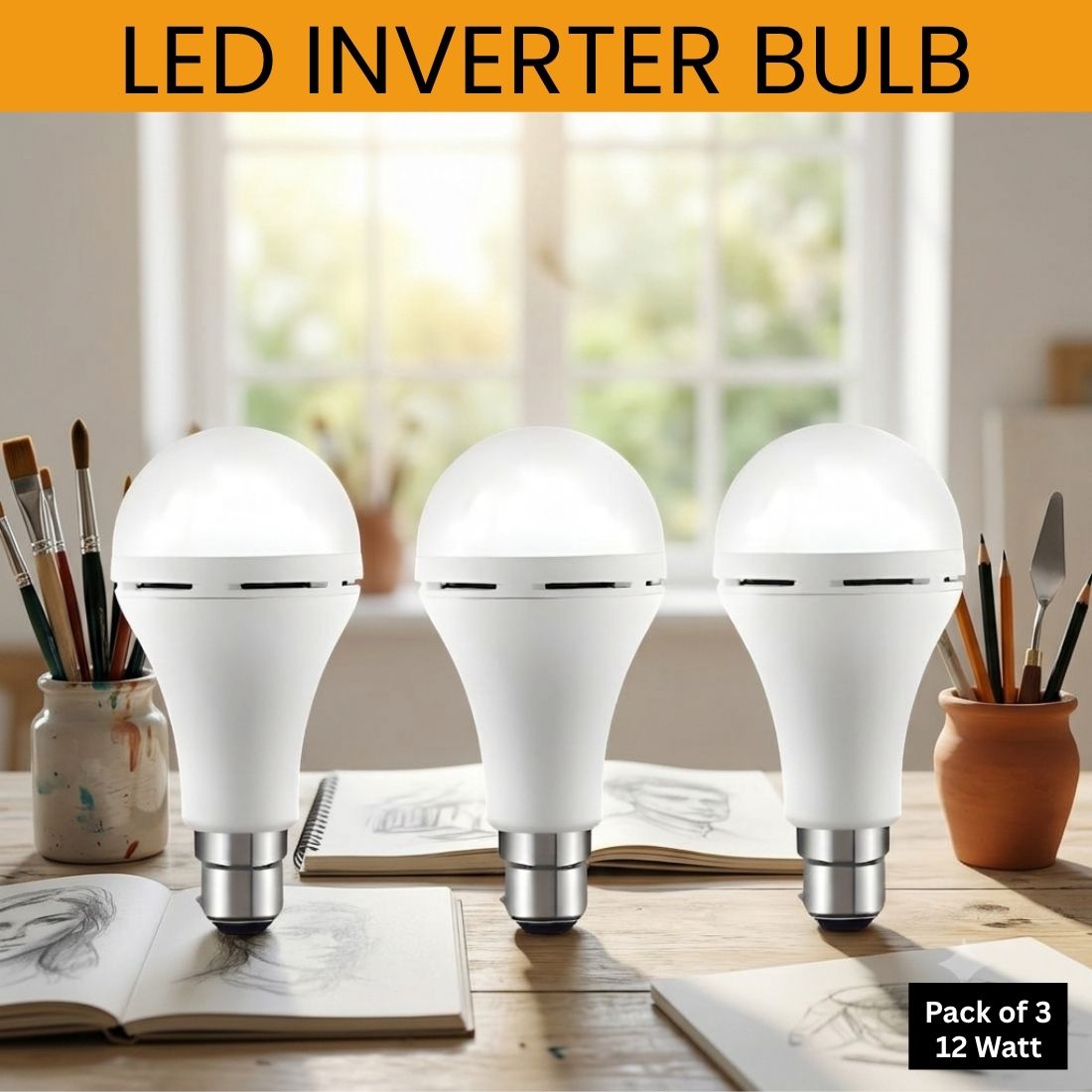 guggu Rechargeable Emergency LED Bulb, Power Cut Backup Light For Home Pack of-3 YU15 4 hrs Bulb Emergency Light-picture-40