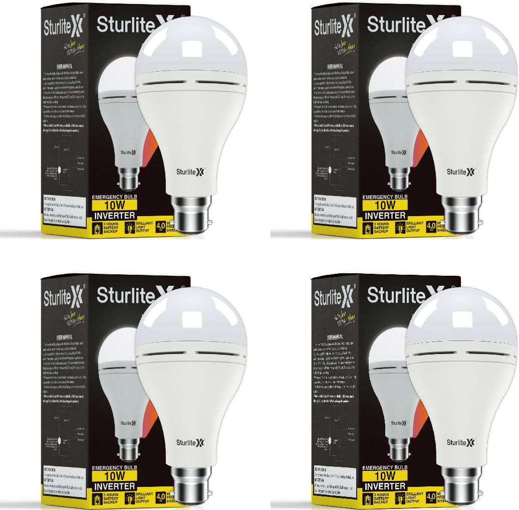 sturlite Inverter 10W LED Rechargeable|3Hrs Battery Backup - (Pack of 4) 3 hrs Bulb Emergency Light-picture-13