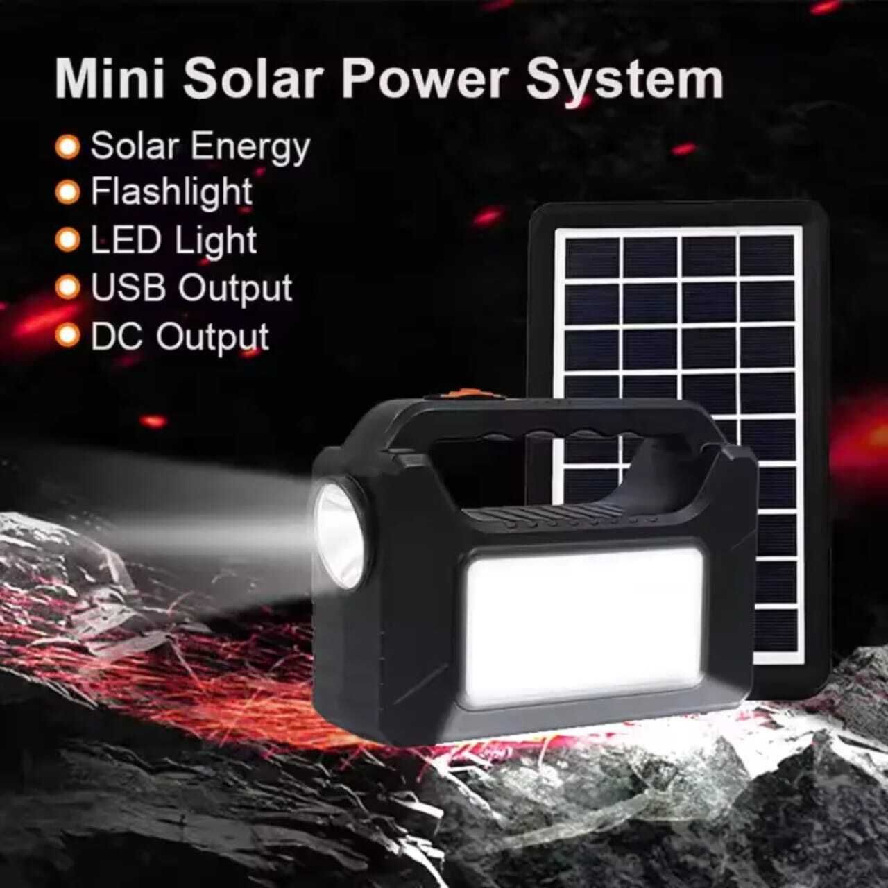 RL-1390 Emergency Rechargeable Solar Portable Inverter with 3 Led Bulbs 6 hrs Flood Lamp Emergency Light-image-47