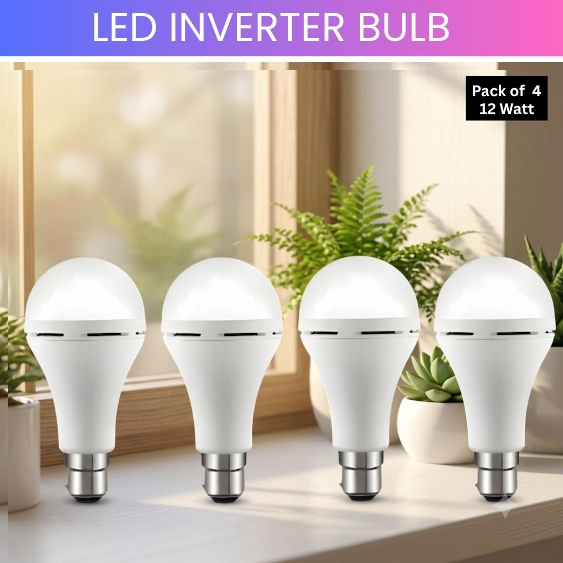 guggu Rechargeable Emergency LED Bulb, Power Cut Backup Light For Home Pack of-4 KI238 4 hrs Bulb Emergency Light-picture-7