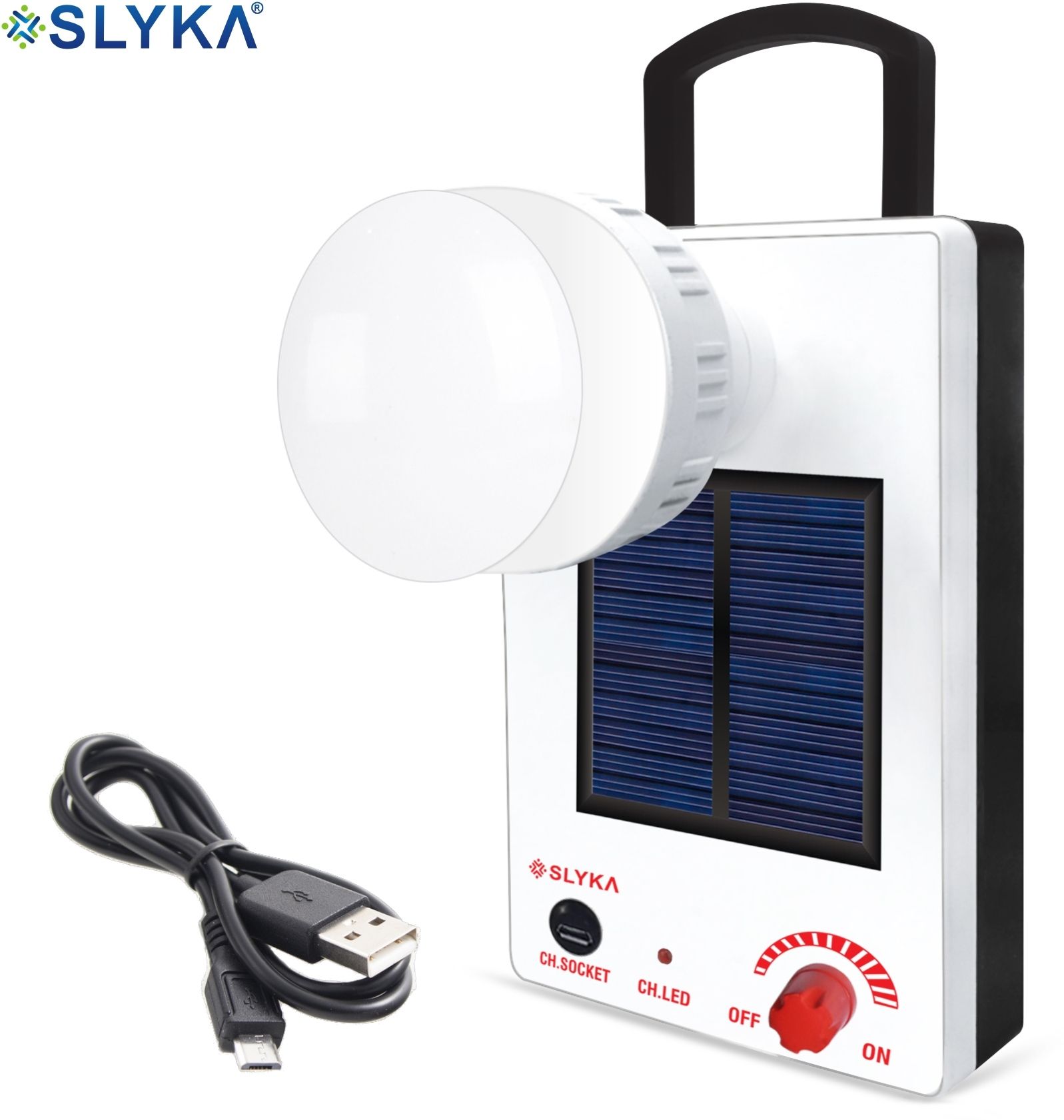 Rechargeable Emergency Bulb with Solar Portable Lights 4 hrs Flood Lamp Emergency Light