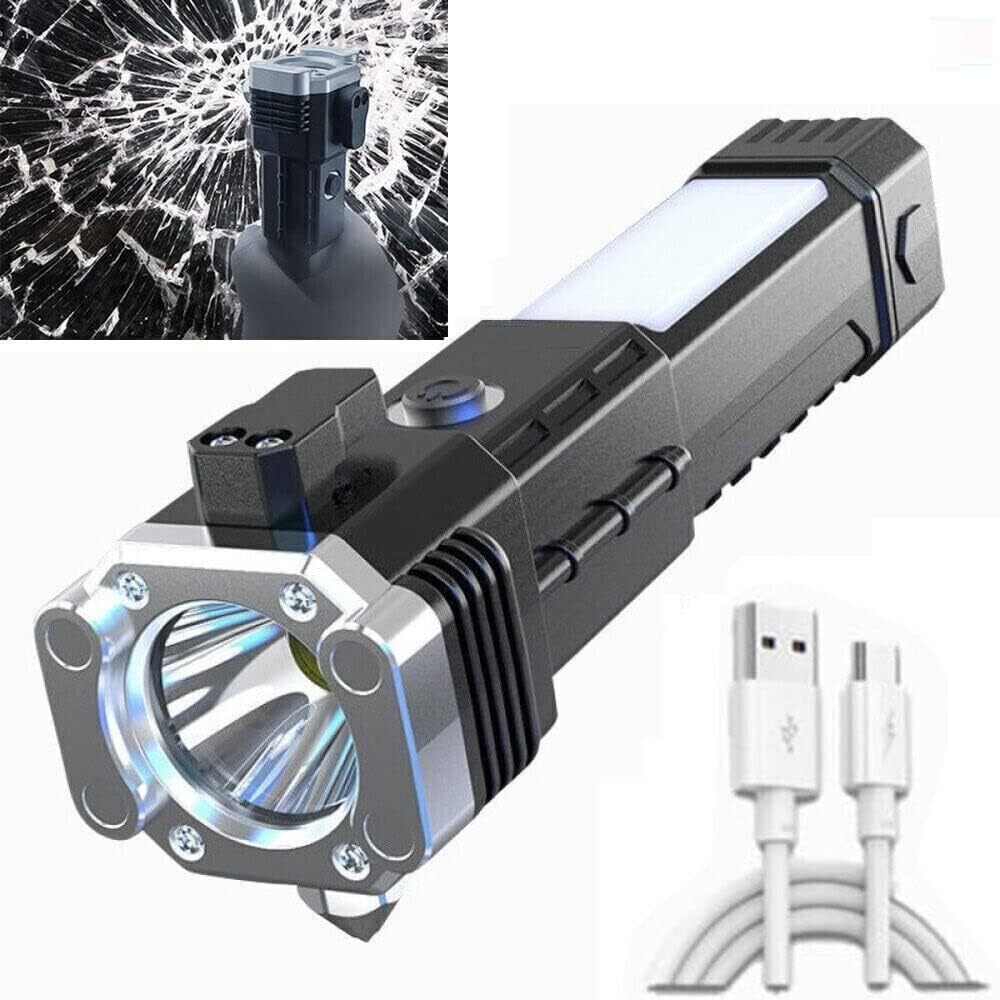Portable Rechargeable Torch LED Flashlight Long Distance Beam Range Power Bank 8 hrs Torch Emergency Light